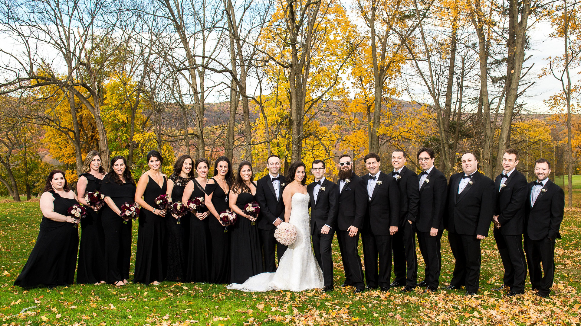 paramount country club wedding bridal party formal photo