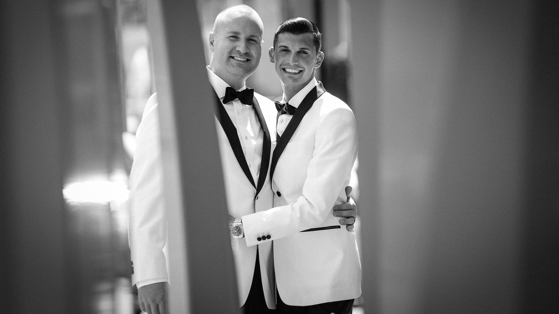 Gay wedding portrait at the Ritz Carlton 42 restaurant in White Plains NY