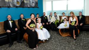 Gay wedding bridal party portrait at the Ritz Carlton 42 restaurant in White Plains NY